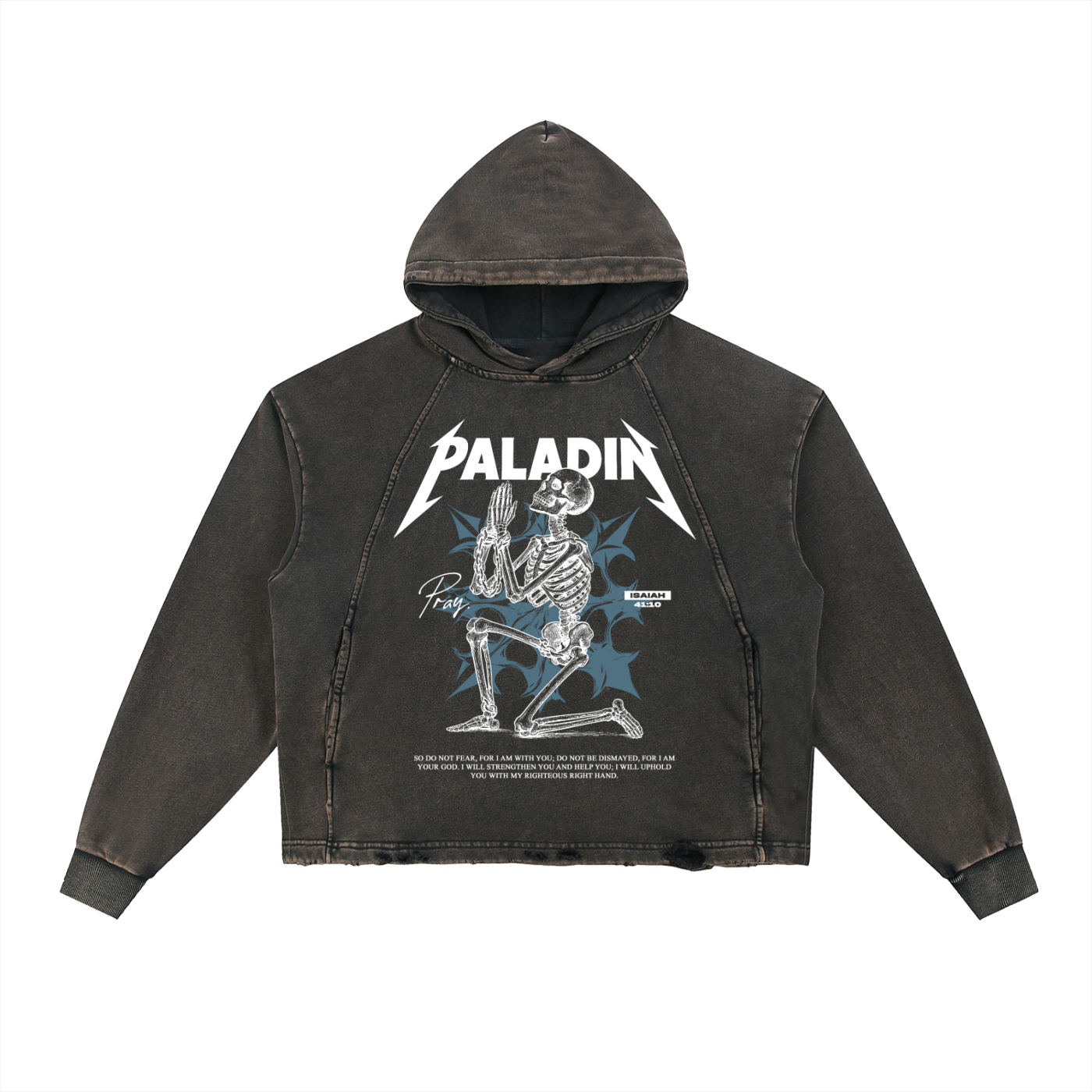 Vintage Washed Frayed-Hem Hoodie