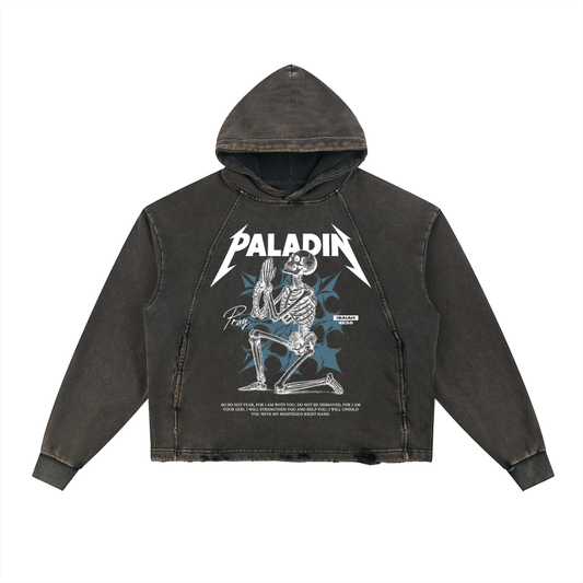 Vintage Washed Frayed-Hem Hoodie